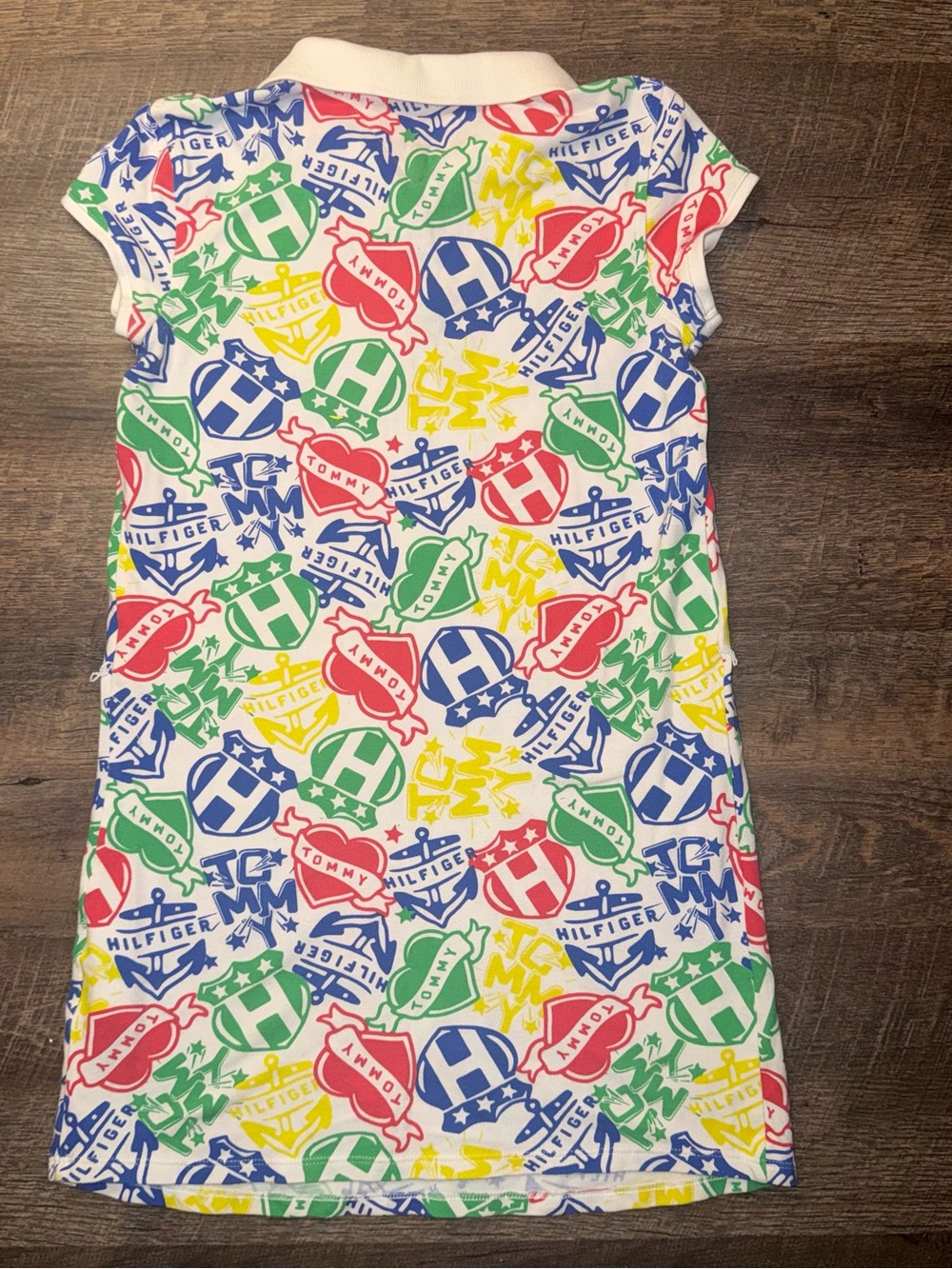 Tommy Hilfiger Bright Multicolor Logo Polo Dress Girls Size 10